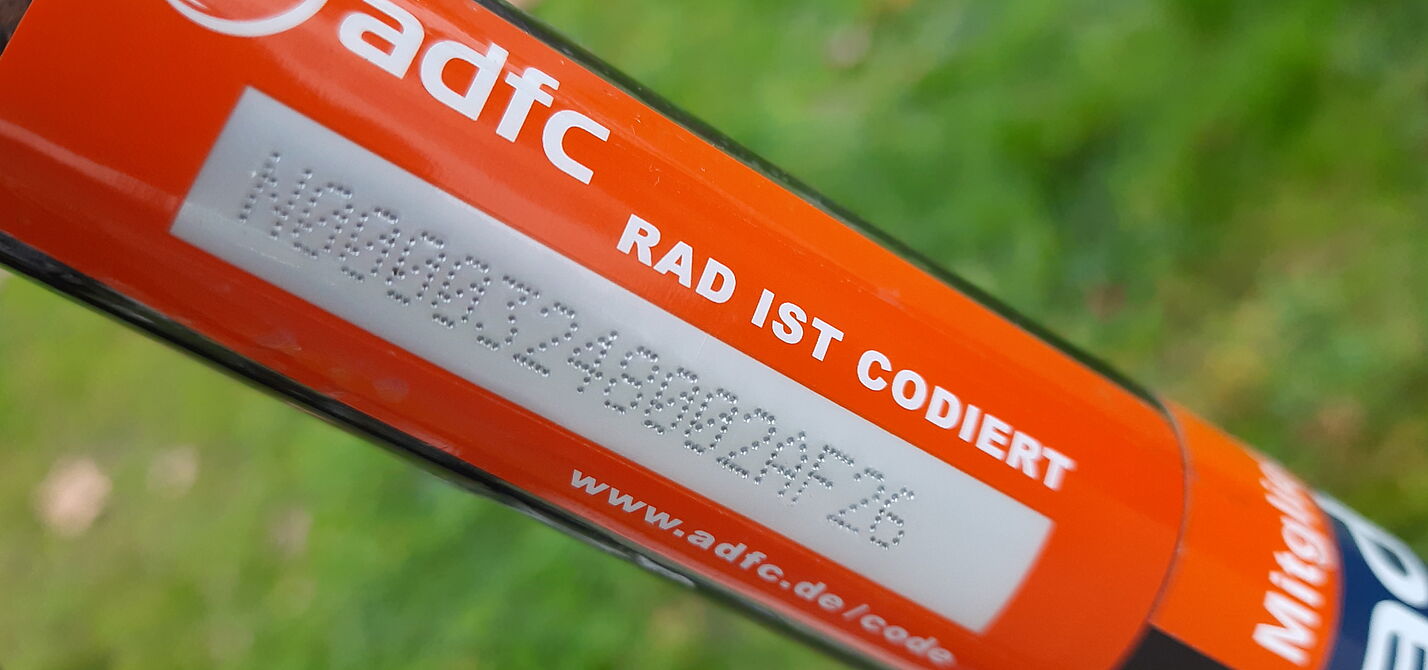 Fahrrad codiert mit Nadelmarkierer